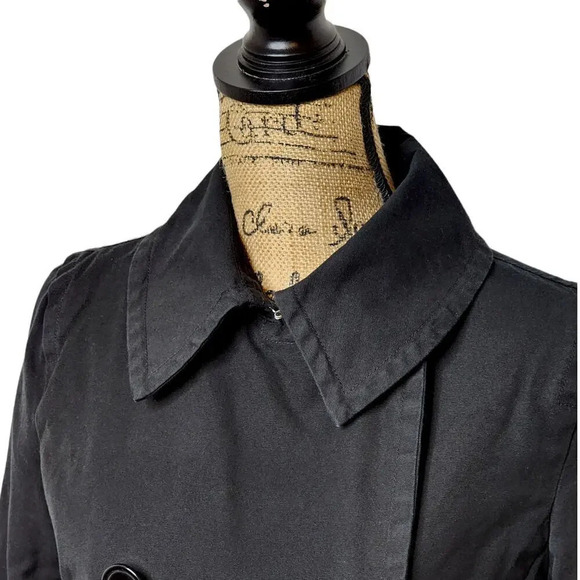 Twenty One Women's Double Breasted Cotton Snap Button Pea Coat Size Medium Black - Picture 13 of 14